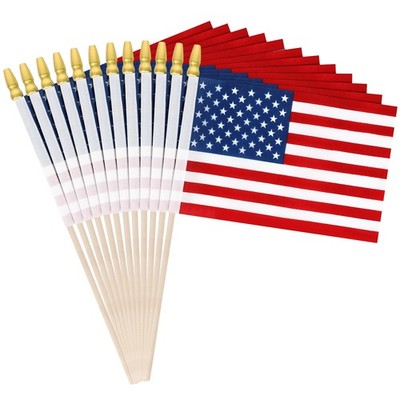 12 Pcs Small American Flags on Stick, 6x4 In 4th 4 x 6 inches, Red Blue White 