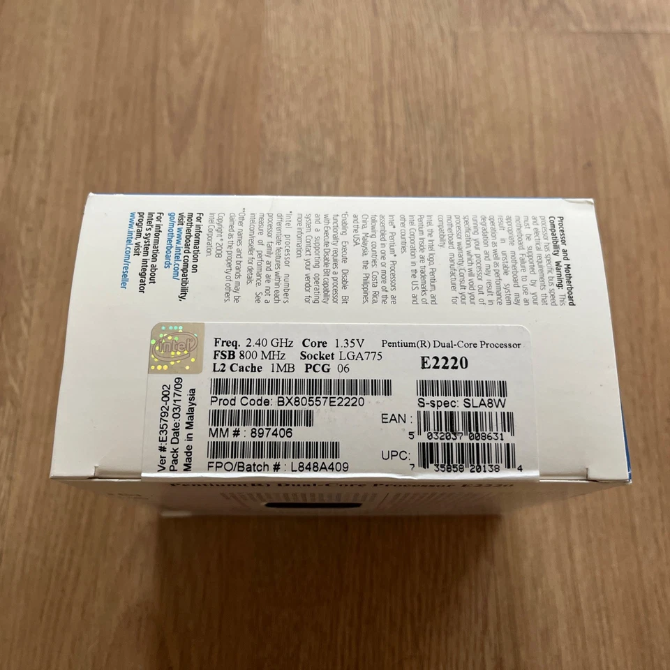 Intel BX80557E2220 SLA8W Pentium Processor E2220 1M 2.40 GHz, 800 MHz Retail Box - Image 4 of 4