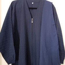 Navy Blue Pinstripe Abaya Made In Uae Size 54, With Hijab And Zipper Closure