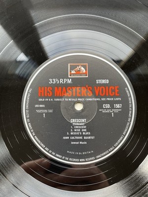 John Coltrane Quartet Crescent UK CSD 1567 HMV A-1 B-1 No Sleeve
