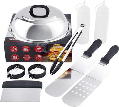 7 Pcs Griddle Accessories Set for Blackstone, Griddle Spatula Kit with Scraper,