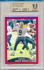 DREW BREES 2009 Topps CHROME Red REFRACTOR /25 BGS 9.5 Pop 1 None Graded Higher