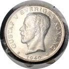 Sweden 1940, 1 krona, old world silver coin High Grade full luster 1940x