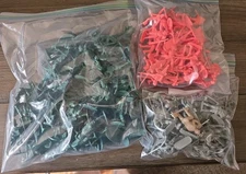 185 Green & Gray & Orange Tim Mee Toy Soldier Figurines EUC 