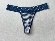 VINTAGE VICTORIAS SECRET COTTON LINGERIE THONG PANTIES LARGE