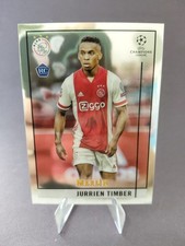 Jurrien Timber Rookie Card - 2020-21 Topps Merlin #9 Ajax And Arsenal. rookie card picture