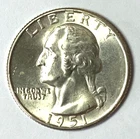 1951 D 25c Washington Silver Quarter Dollar Denver Uncirculated