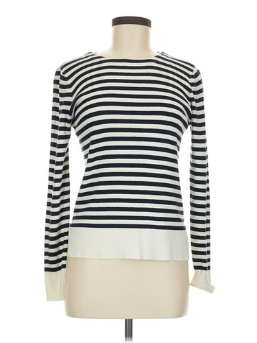 Design Lab Lord & Taylor Women Ivory Long Sleeve T-Shirt M