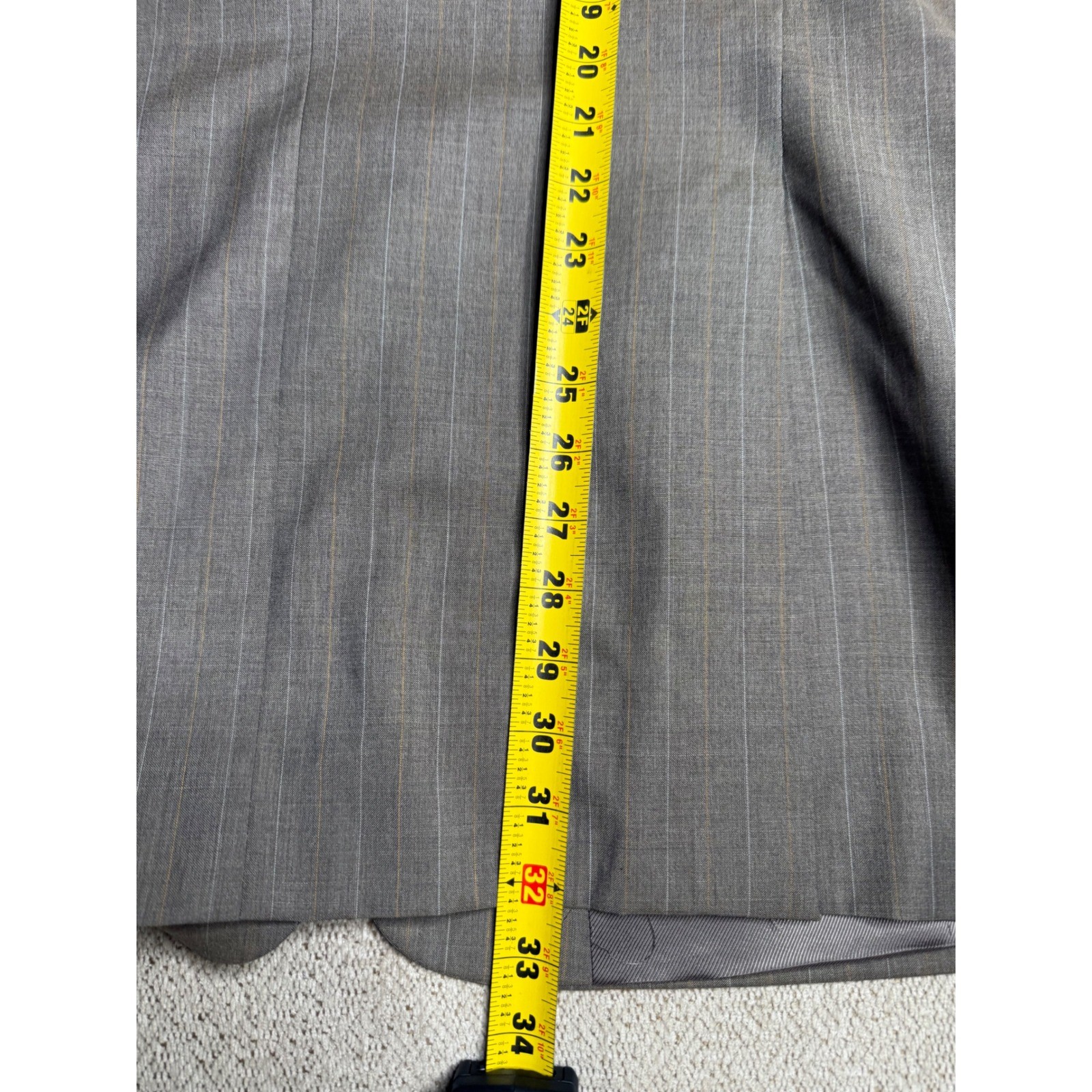 Burberry London Kensington Gray Pinstripe 100% Wool Blazer Jacket Men's 42L thumbnail 11