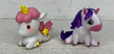 Set of 2 Plastic PCV Miniature Unicorn Figures 1.75" Toys