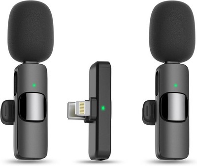 MAYBESTA Wireless Lavalier Microphone for iPhone iPad Black