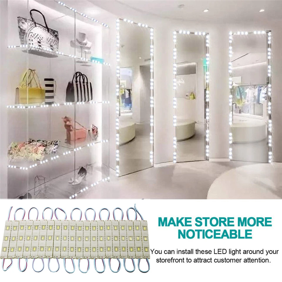 20pcs 5730 SMD 3 LED Module Injection Light Showcase Billboard Sign Lamp DC 12V - Image 3 of 4