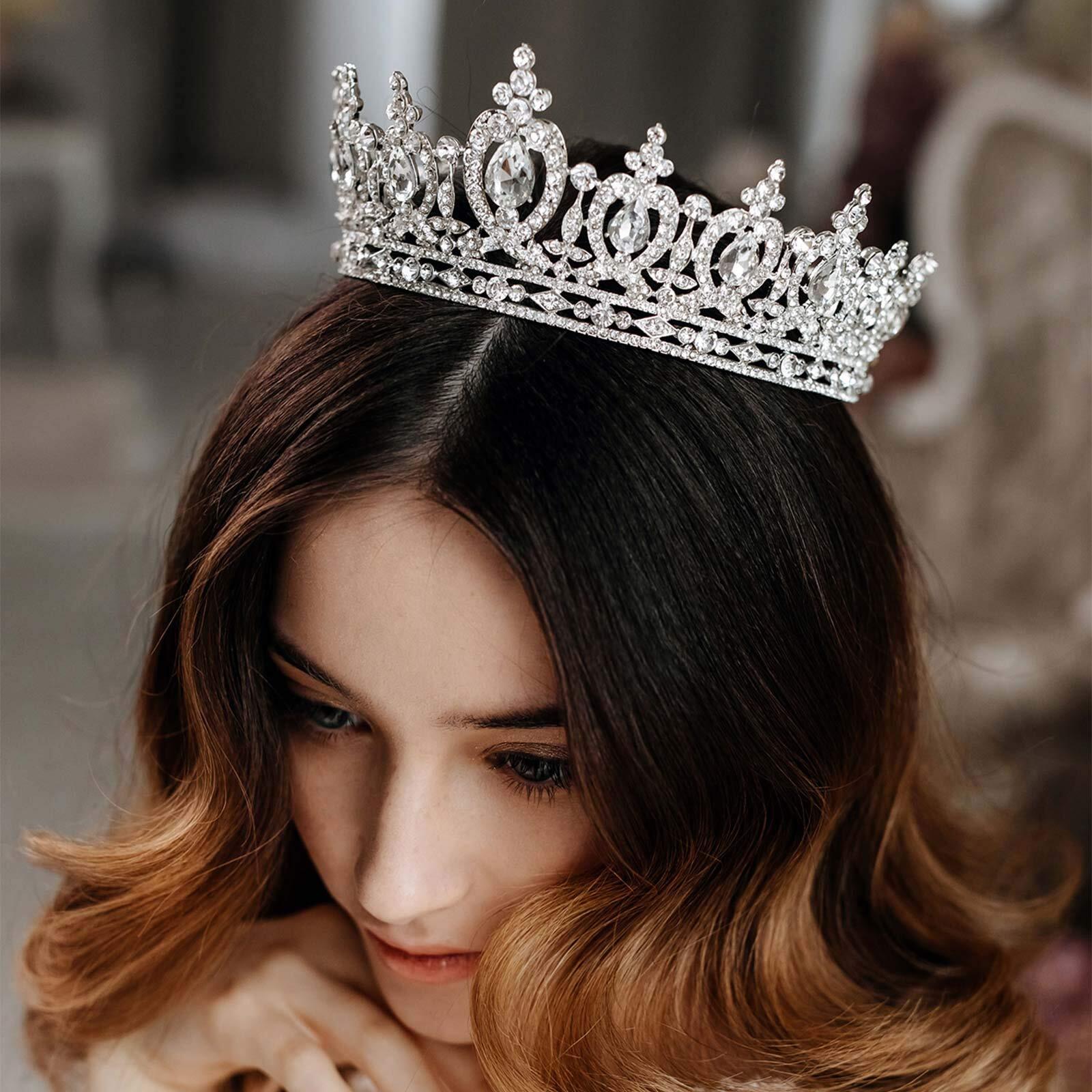 Wedding Crown Tiara Crystal Birthday Crown for Women Rhinestone Queen Crown B...