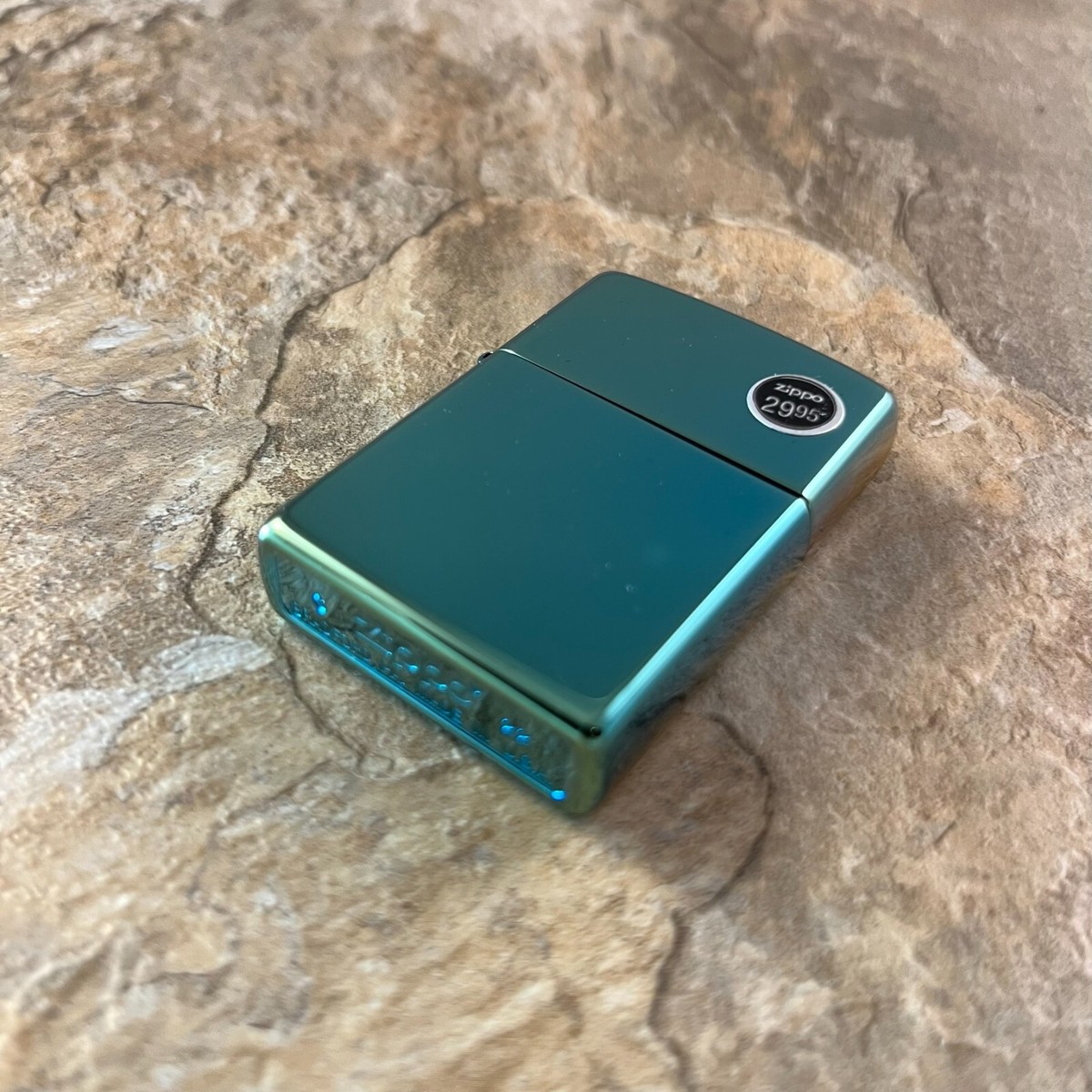 Genuine Zippo High Polish Teal windproof Lighter CASE ONLY No