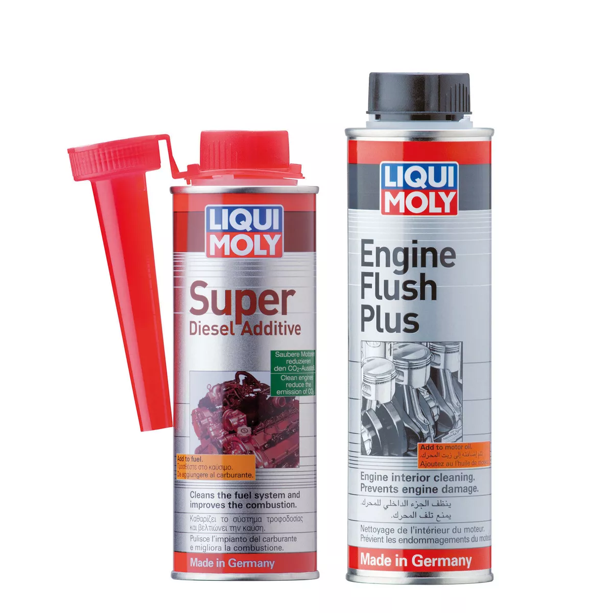 Liqui Moly Engine Flush Plus Cleaner + Super Diesel Additive Injector  Treatment