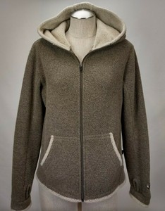 Womens brown fleece hooded jacket size