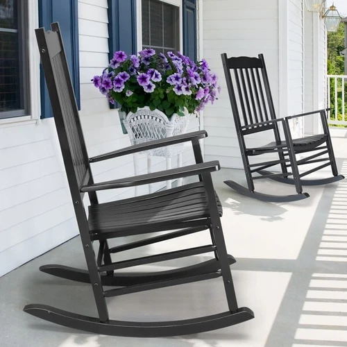 High Quality Square Wooden Rocking Chair Black 68.5*86*115CM - Picture 10 of 13