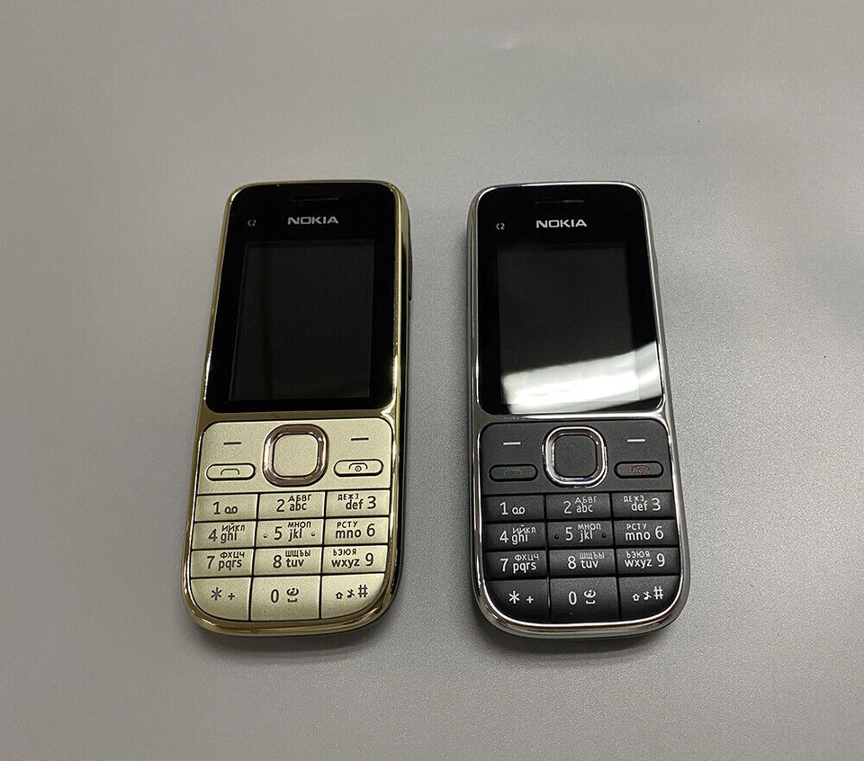 10pcs Nokia C Series C2-01 Black Gold Unlocked Hebrew English Keyboard Bar Phone - Image 4 of 4