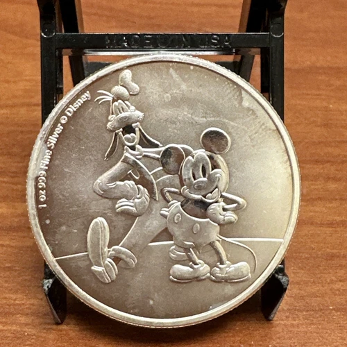 2021 $2 Elizabeth II Niue Disney Mickey & Goofy 1 oz. .999 Silver Bullion