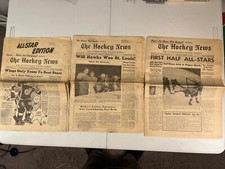 3 Different 1954 Hockey News Vol. 8, #1, #2 & #17 - Excellent