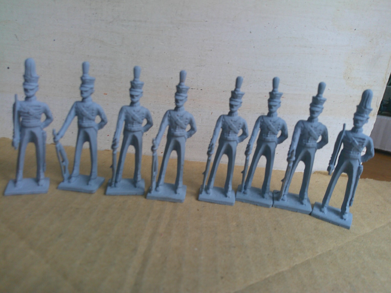 Bussler or similar, 8x American west point cadet, unpainted lead 54mm, DJ