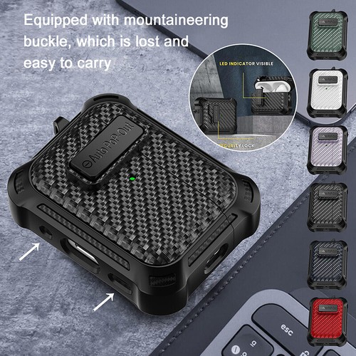 Case For Apple Airpods 1/2/Pro/3rd Carbon Fibre Protective Shockproof Cover - Photo 12 sur 27