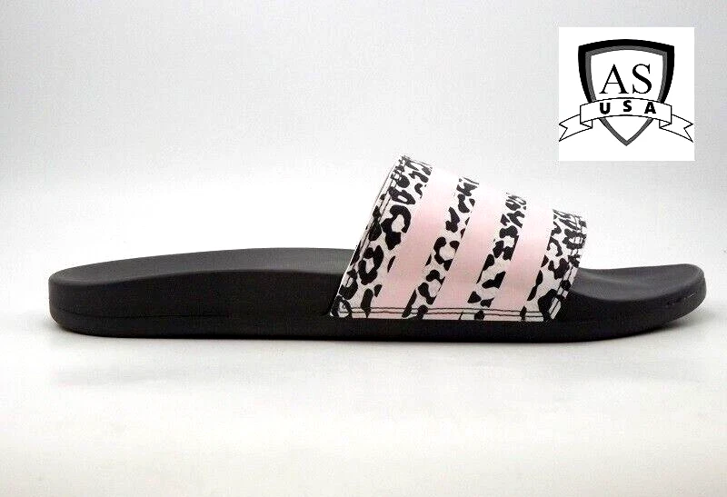 Adidas Sandalo Uomo 11 Grigio Rosa Leopardato Adilette Slide Slip On Comfort H01038