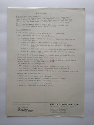 NY Captor Arcade Flyer Original 1985 Video Game Art Promo 8.25