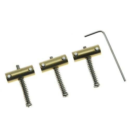 Vintage Compensated Tele Bridge Brass Saddle Set Telecaster Saddles for Fender - Picture 3 of 5
