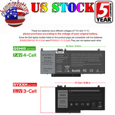 G5M10 RYXXH Battery for Dell Latitude E5250 E5450 E5550 11 3150 3160 Notebook