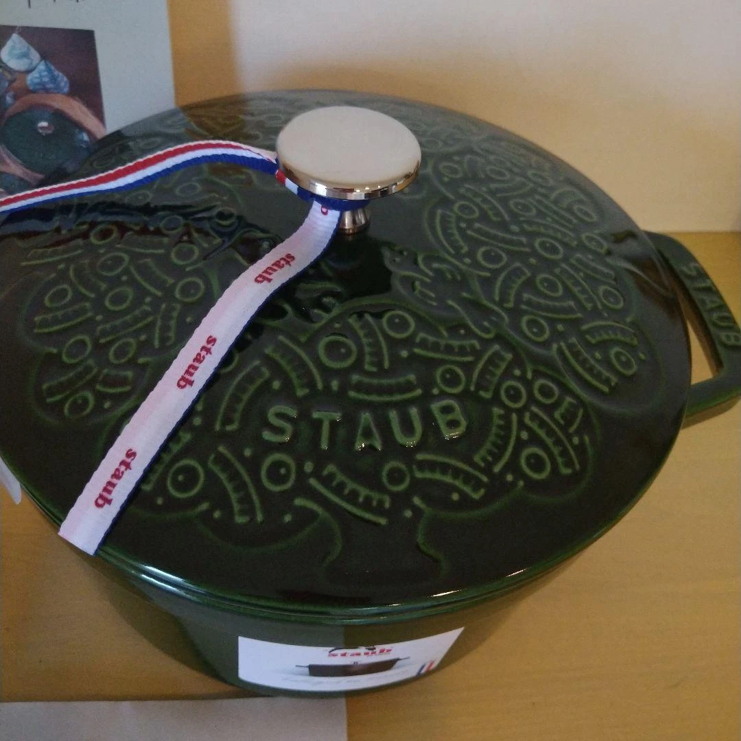 Minapelhonen Staub Forest Cocotte Round Basil Green 20Cm F/S Japan