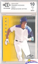 SHOHEI OHTANI 2018 Leaf Premier Rookie #PR5 GOLD PARALLEL RC #/100 BECKETT 10 MT