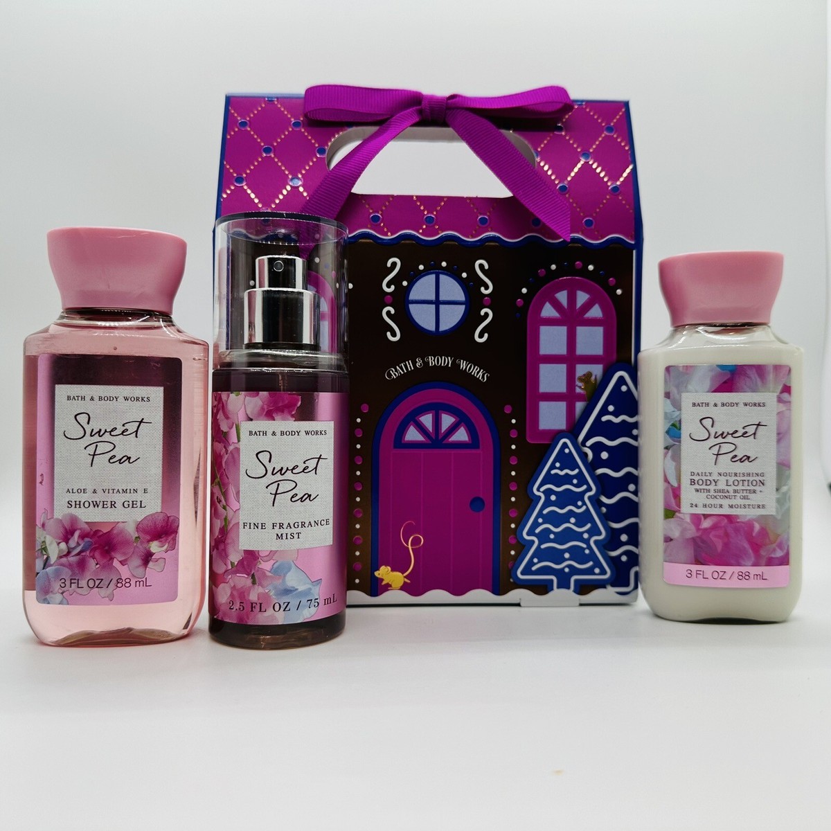 【新品未使用】Bath & Body Works ベル5点セット NEW SET BATH & BODY WORKS TRAVEL GIFT BOX SWEET PEA MIST, BODY