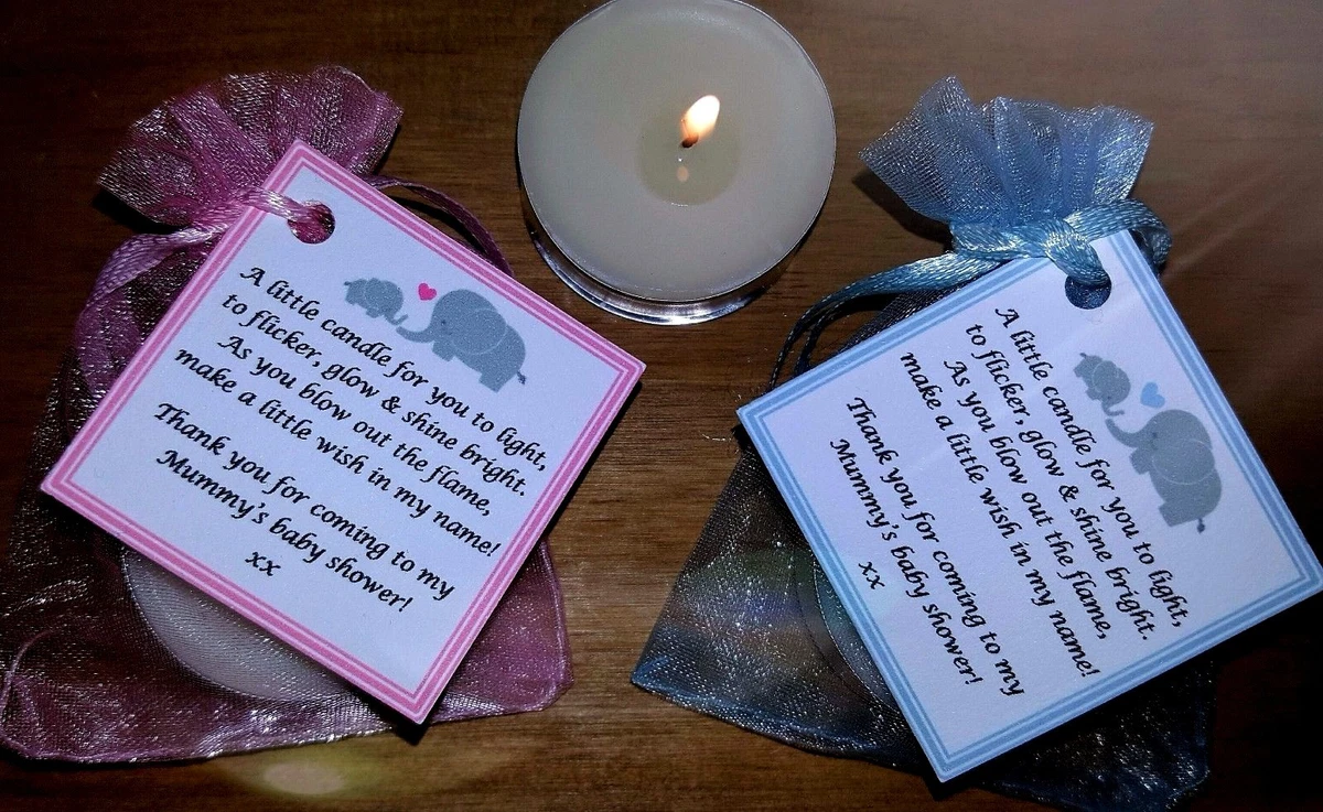 1 60 BABY SHOWER CANDLE FAVORS FAVOURS WITH VANILLA SCENTED