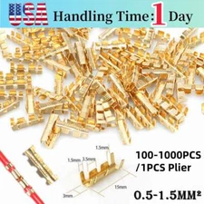 1-1000PCS Car Brass Copper 0.5-1.5mm² Crimp Electrical Wire Connectors Terminals
