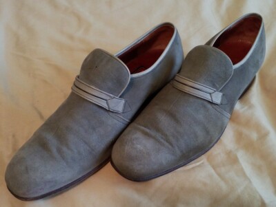 AIDEL Men's Grey Slip On Suede Loafer Shoes Sz 8 Made In Argentina