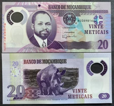 Mozambique 20 Meticais 2017 Polymer Banknote World Paper Money UNC Bill Note