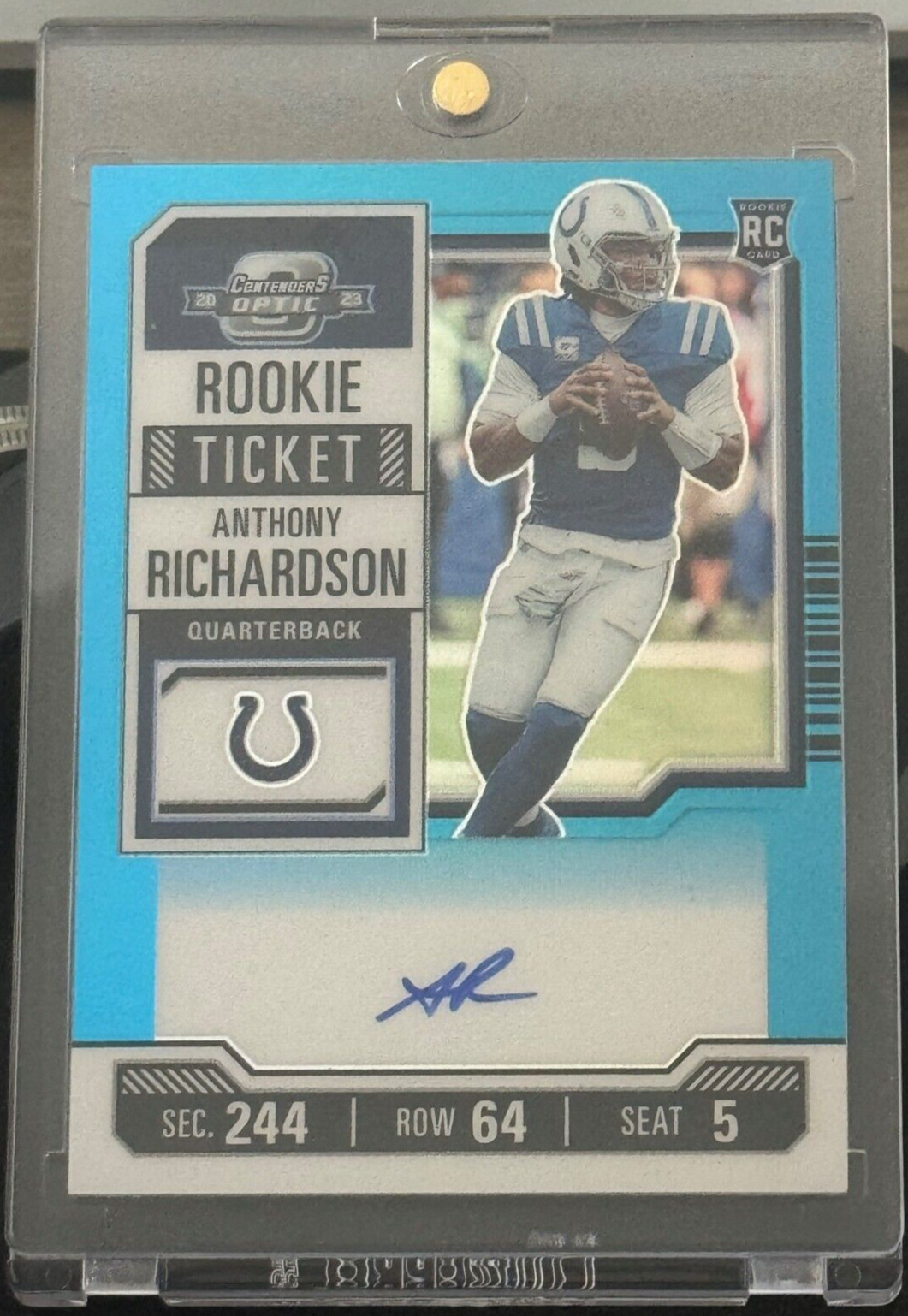 2023 Contenders Optic Anthony Richardson Rookie Ticket Auto RC Teal /99 Colts