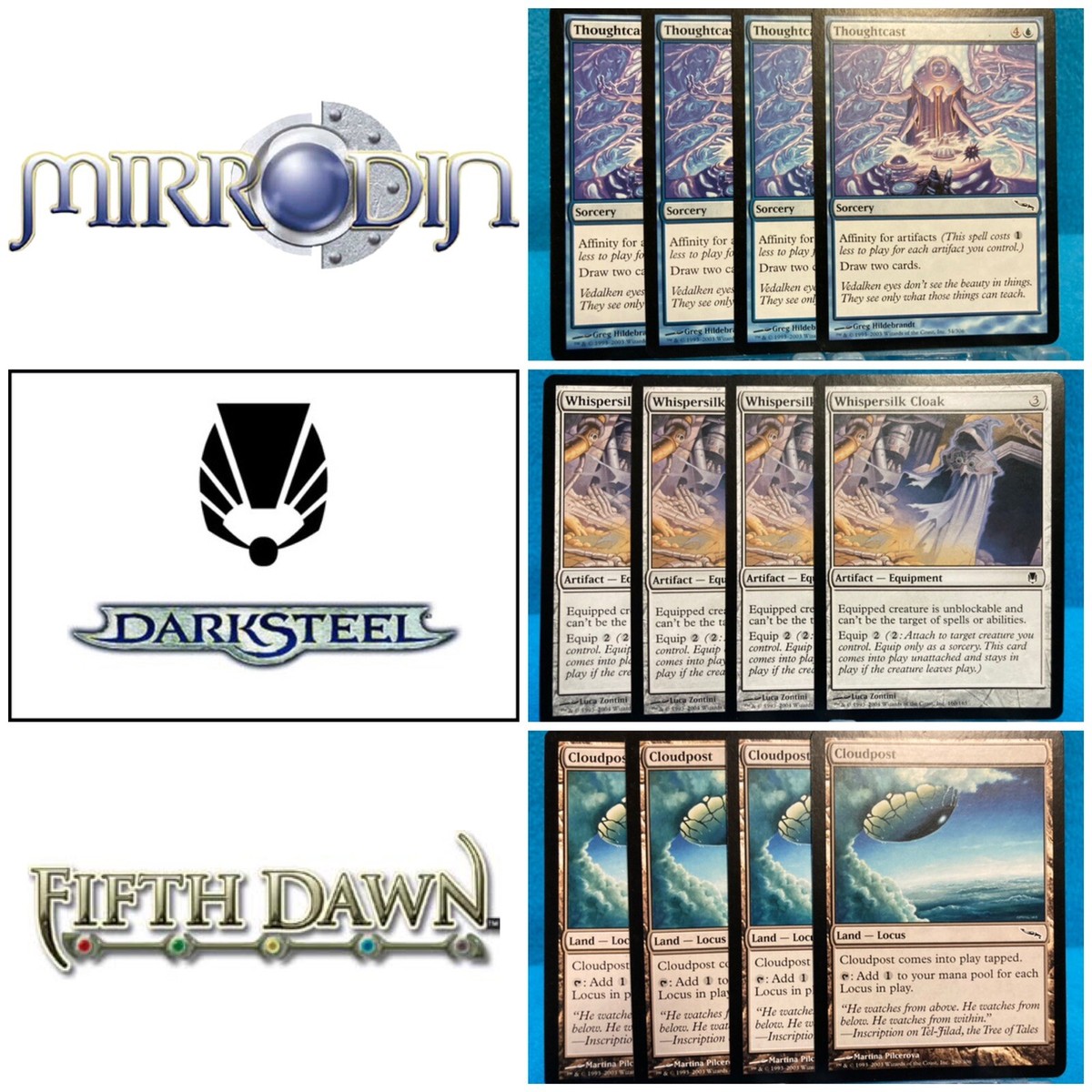 Mirrodin BLOCK, Darksteel, Fifth Dawn x4 MTG Playset - Your Choice