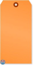 SmartSign Fluorescent Orange Blank Tags with Pre-Punched Hole - 100-Pack, 6.2
