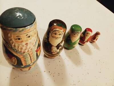 Authentic Models Santa Matryoshka nesting Dolls.