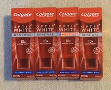 Lot (4) Colgate Optic White Renewal Fluoride Toothpaste High Impact White 3.0oz