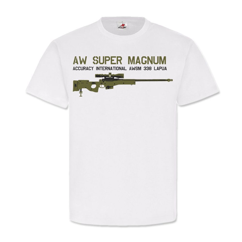KEEN AWSM 388 Lapua fucile da cecchino fucile AW Super Magnum t shirt #25652