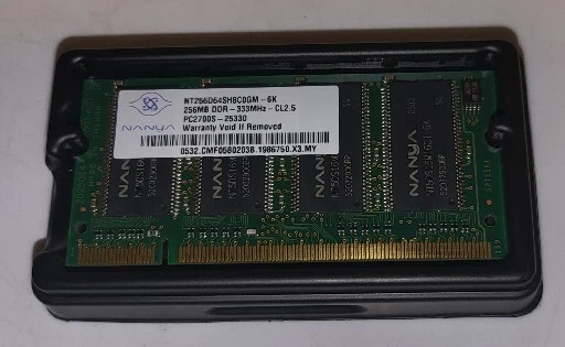 NANYA NT256D64SH8C0GM-6K 256MB DDR-333MHz-CL2.5 PC2700S-25330 LAPTOP MEMORY - Image 2 of 4