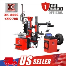 XK 806C 70D Tire Changer Wheel Balancer Machine Combo Rim Clamp 14-28" Auto Tool