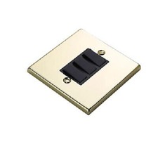 Volex Victorian Style Brass Triple Lightswitch, Black insert 10AX