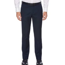 Perry Ellis Portfolio Slim Fit Nailshead Stretch Men's Dress Pant, Navy, 38 X 30