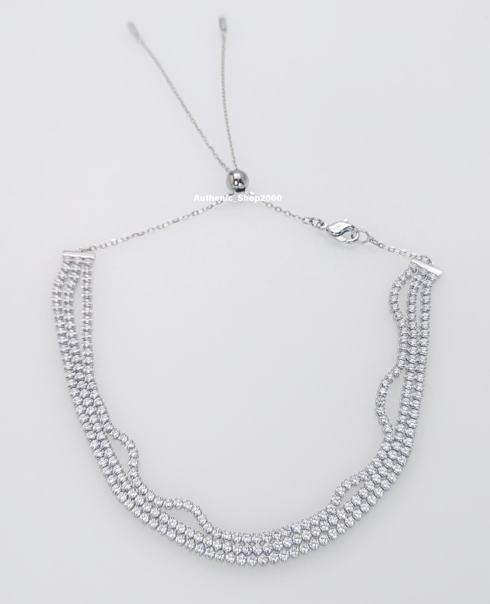 NEW 100% Authentic SWAROVSKI White Crystal Matrix Tennis Choker