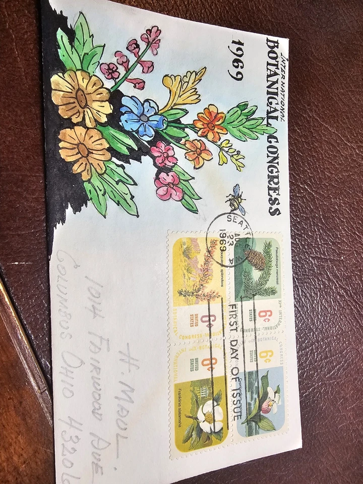 USPS FDC HAND PAINTED BY HERMAN MAUL BOTANICAL CONGRESS 1969 - Image 2 of 4