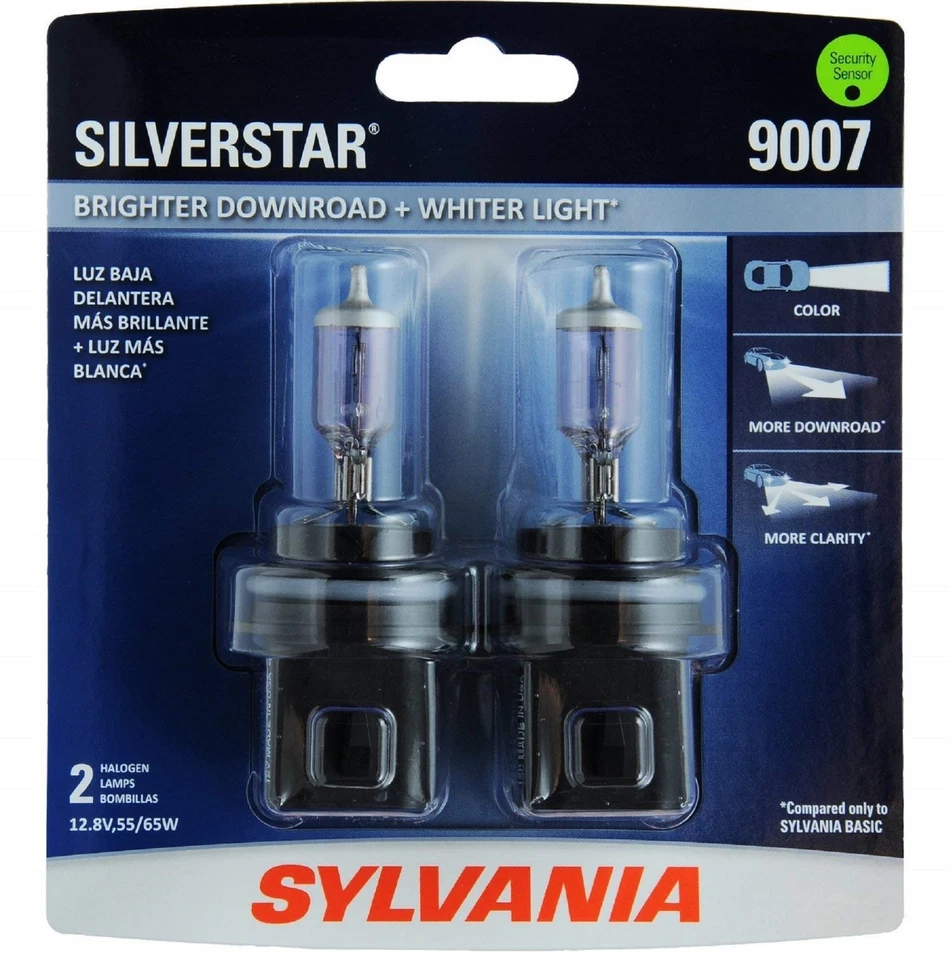 Sylvania Silverstar 9007 HB5 65/55W Two Bulbs Head Light Dual Beam Replace Lamp - Image 2 of 4